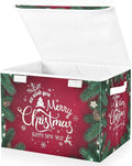 senya Christmas Storage Baskets Collapsible Storage Bins with Lids Merry Christmas Happy New Year Storage Boxes Clothes Baskets for Organizing