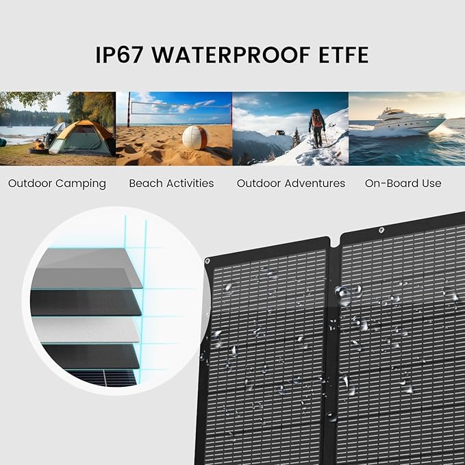 400W Portable Solar Panel for Camping &amp RV Durable Foldable Waterproof with Adjustable Stand Case – Perfect for Off-Grid Adventures