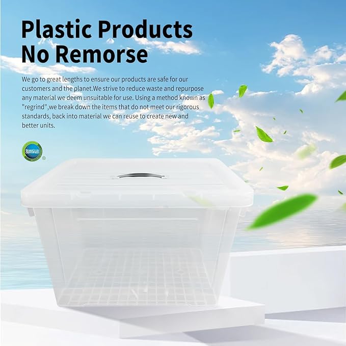Clear Storage Bins with Lids 4 Pack - 60 Quart Extra Large Storage Totes Boxs - Heavy Duty BPA-Free Organizing Containers Storage Boxes 4pack 60and one 28 qt &amp 20 qt for Home Closet