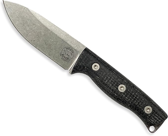 White River Ursus Cub Black Burlap Micarta Handle