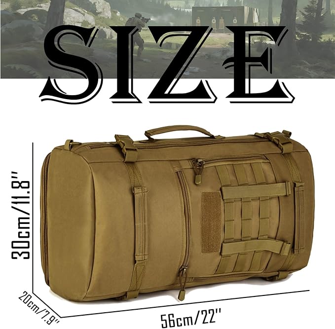50L Multi-Function Tactical Handbag Outdoor Camping Large Messenger Bag Hiking Portable Storage Backpack(Brown)