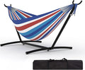Double Hammock with Stand Hammock Wih Space Saving Steel Stand and Carrying Case 2 Person 450 Lb Capacity for Indoor Outdoor Patio Yard