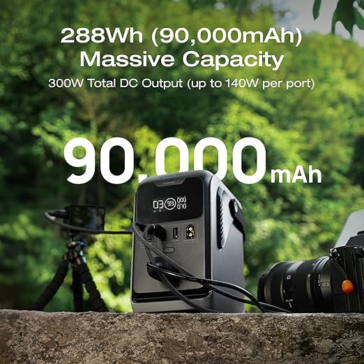 EF ECOFLOW TRAIL 300 DC Power Bank Station 288Wh Outdoor Portable Power Station LiFePO4 Battery 300W DC Output Compact Solar Generator for Camping Travel and Emergency (No AC Outlet Included)