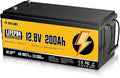 12V 200Ah LiFePO4 Battery Built-in 200A BMS 15000 Deep Cycles 2560WhLow Temp Protection Lithium Iron Phosphate Battery for Home Energy RV Trolling Motor Marine Solar Off-Grid
