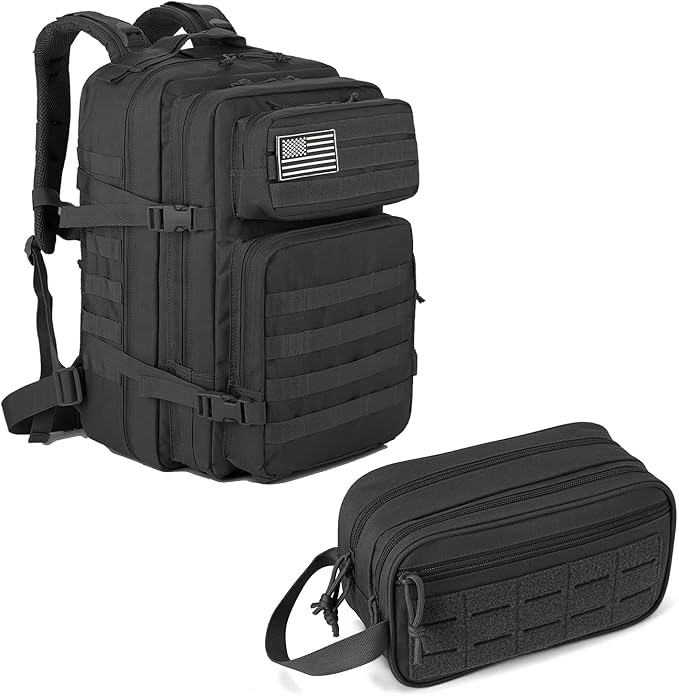 QT&ampQY 45L Tactical backpack &amp Tactical Toiletry Bag