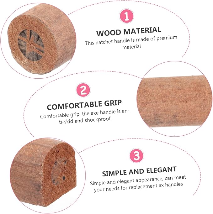 COHEALI 2pcs Hatchet Handle Replacement Wooden Axe Handle for Outdoor Work Comfortable Grip Anti-Skid Square Head Suitable for Axes Reliable for Camp Axe