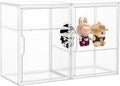 Acrylic Display Case 2 Tier Clear Plastic Stackable Storage Bins with Magnetic Lids Figure Display Case for Collectibles Cosmetic Acrylic Box 2 Pack LXLXXL