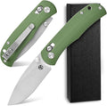FF22 Folding Pocket Knife VG10 Steel Blade G10 Handle Full Tang Knife for Outdoor Camping Hunting Hiking Survival (Green)