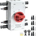 Solar Disconnect Switch 4-Pole DC1500 32A Isolator Solar Switch with Enclosure for Rooftop Solar Systems RVs and Boat Waterproof IP66 Red