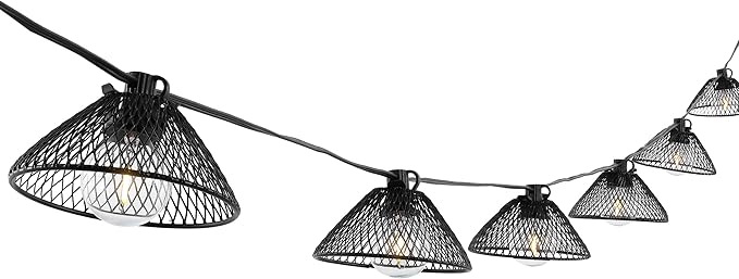 SAFAVIEH Lighting Collection Junia Black 10-Foot LED Outdoor String Lights