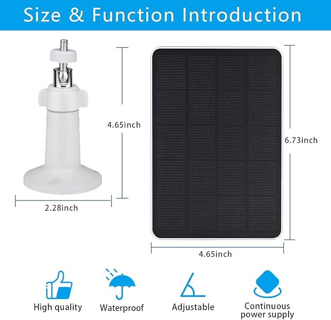 Solar Panel Compatible with Simplisafe Outdoor Camera Series 2 Wireless and Wired 4Pack Waterproof Solar Charger with Adjustable Wall Mount 10ft Micro USB Port Charging Cable