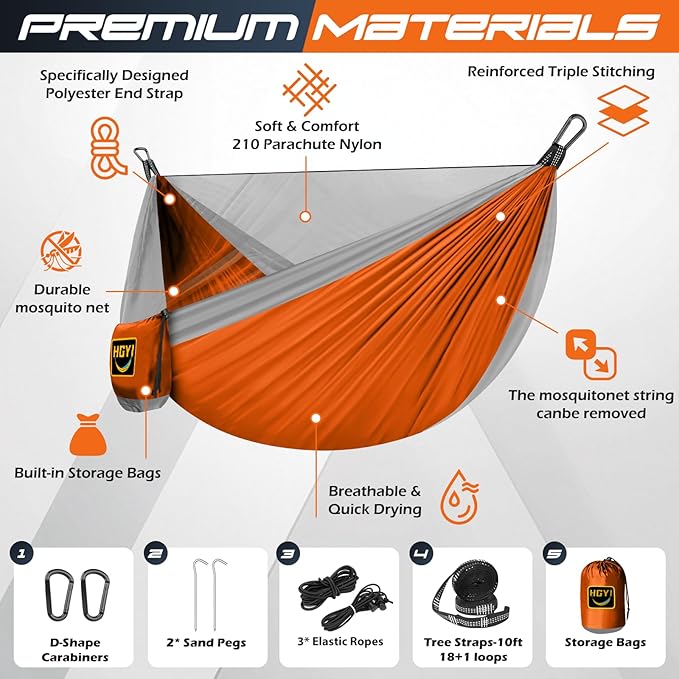 Camping Hammock Mosquito NetDouble &amp Single Portable Hammocks Hammocks with 2 Tree StrapsHammock Tent for Travel CampingCamping Accessories for Indoor Outdoor Hiking Backpacking Backyard Beach