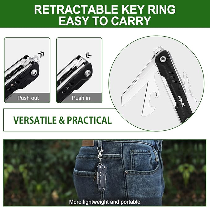 NexTool Mini Sailor S11 Keychain Multitool 11-in-1 Compact EDC Pliers with Pocket Knife Scissors &amp Screwdrivers Lightweight Small Multitool for DIY Travel Camping and Gift Cool Gadget for M