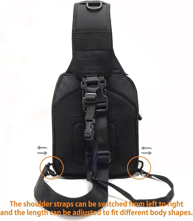 Tactical Sling Bag Backpack for Men Molle Shoulder Bag Pack Daypack Backpack for Hunting Hiking Traveling Camping