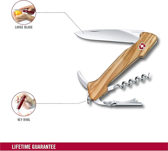 Victorinox Wine Master Olive With Pouch For the Wine Connoisseur in Olive Wood 5.1 inches