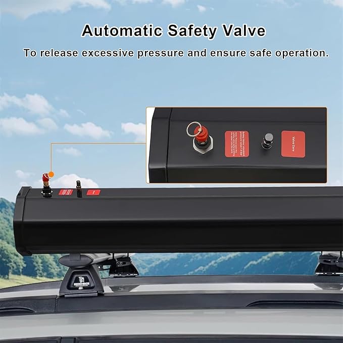 Pressurized Camping Shower with Solar Heating Portable Water Tank for Outdoor Activities Including Overlanding Surfing and Fishing