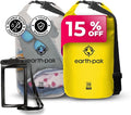 Earth Pak Waterproof Dry Bag - Roll Top Waterproof Backpack Sack (20L Clear &amp 20L Yellow)