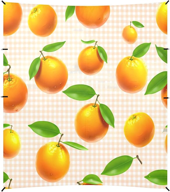 xigua Orange Beach Tent Sun Shelter with Carrying Bag - Silver Coated Oxford Fabric Beach Canopy for Beach Camping Fishing - Includes Windproof Ropes Sandbags &amp Stakes