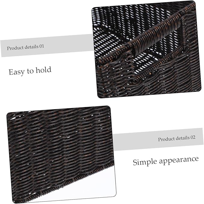OUNONA Large-capacity Imitation Rattan Storage Box with Lid Versatile Decorative Organizer for Clothes Toys and Sundries Sturdy and Stylish Basket for Home and Closet Storage