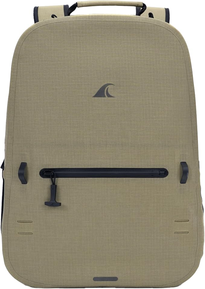 Breakwater Supply™ River Ute Waterproof IP68 Hunting Backpack Floating TPU Submersible Dry Bag with Padded Hip Belt and Airtight Zippers | 20L (River Ute 20L CORDURA Safari Tan)