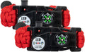 Deco Gear 2-Pack Tactical Emergency Bracelet with SOS LED Light Knife &amp More - Black &amp Red