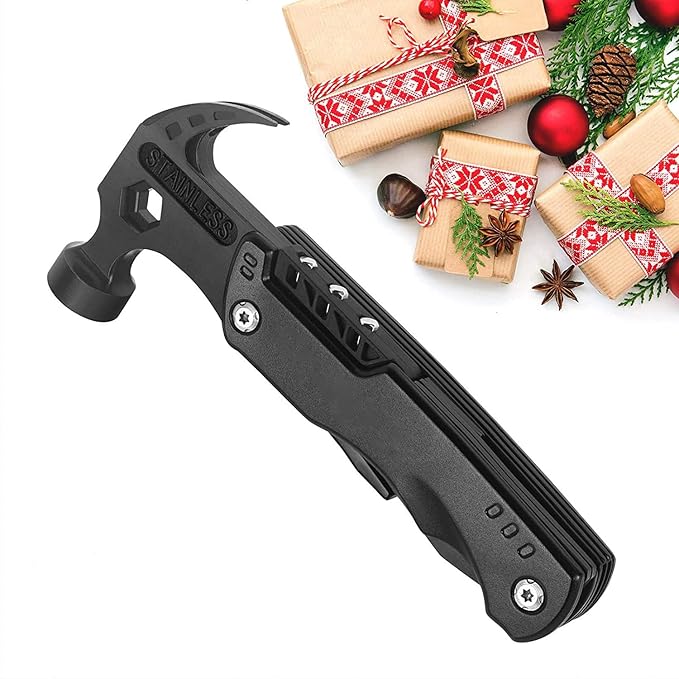 Survival‑Ready Camping Multitool – All‑in‑One with Knife Hammer Saw &amp Pliers Durable Sheath Perfect Christmas/Birthday/Father's Day Gift for Men Dad Husband &amp Boyfriend-Hatchet