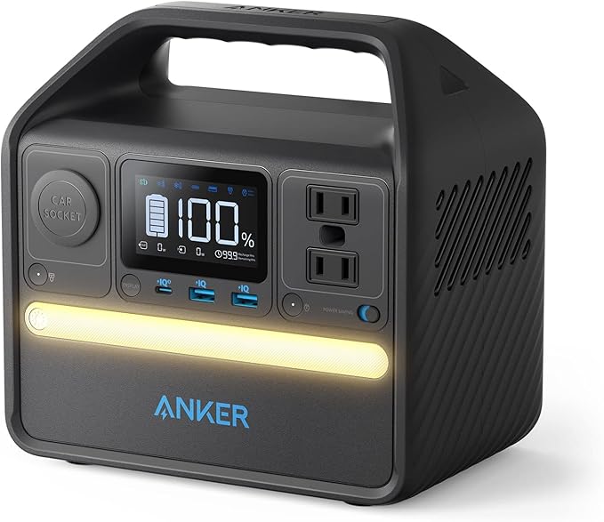 Anker 521 Portable Power Station Upgraded with LiFePO4 Battery 256Wh 6-Port PowerHouse 300W (Peak 600W) Solar Generator (Solar Panel Optional) 2 AC Outlets 60W USB-C PD Output Outdoor Generator