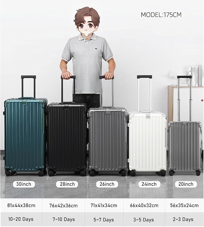 LEOVEN Hardside Luggage LS-0683 PC Hard Shell Suitcase with Cup Holder USB Type-C 3:7 Ratio Large Capacity Aluminium Frame TSA Customs Lock 360° Double Wheels with Brake and Shock Absorber