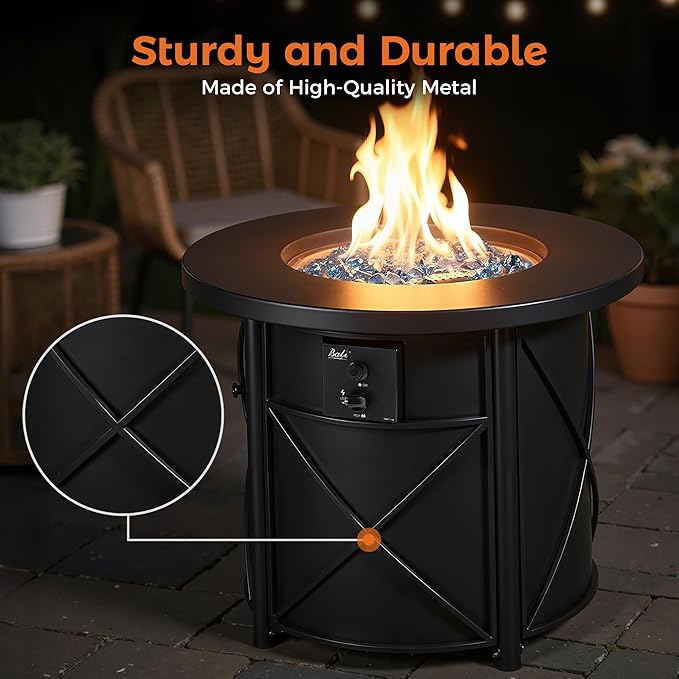 BALI OUTDOORS 50000 BTU Propane Fire Pit for Outdoor 30 in Fire Pit Table Outdoor Round Firepits for Outside Backyard Patio