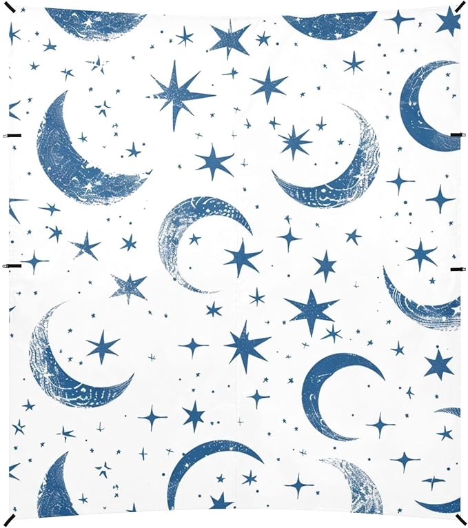 ALAZA Blue Moon Stars Seamless Beach Tent Sun Shelter Portable Canopy Sunshade for Outdoor Camping Picnics Backyard Fun 10x9 ft