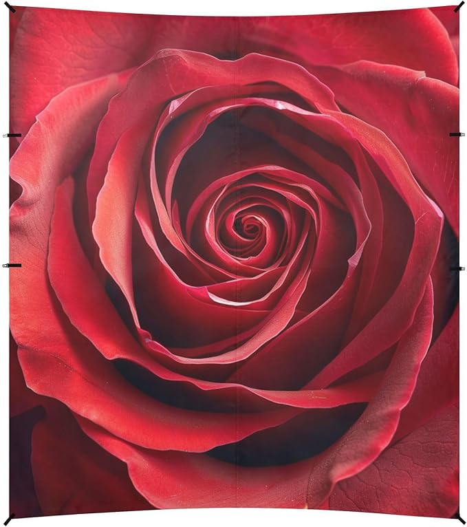 ALAZA Extreme Close Up of A Red Rose Beach Tent Sun Shelter Portable Canopy Sunshade for Outdoor Camping Picnics Backyard Fun 10x9 ft