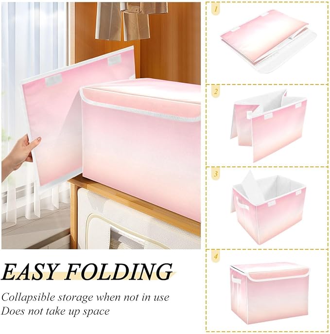 Gradients Storage Containers with Lids Foldable Container Storage Quart Storage Containers for Office Supplies Office
