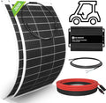 ECO-WORTHY 260W Flexible Solar Panel Kit for Golf Cart1040wh/day GenerationCharge While DrivingExtend Battery LifeGo Further：2pcs 130W Solar Panel24V/36V/48V/60V/72V MPPT Boost Charge Controller