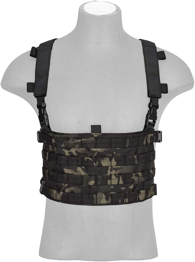 Lancer Tactical 1000D Nylon QD Chest Rig and Backpack Combo (Black TROPIC)