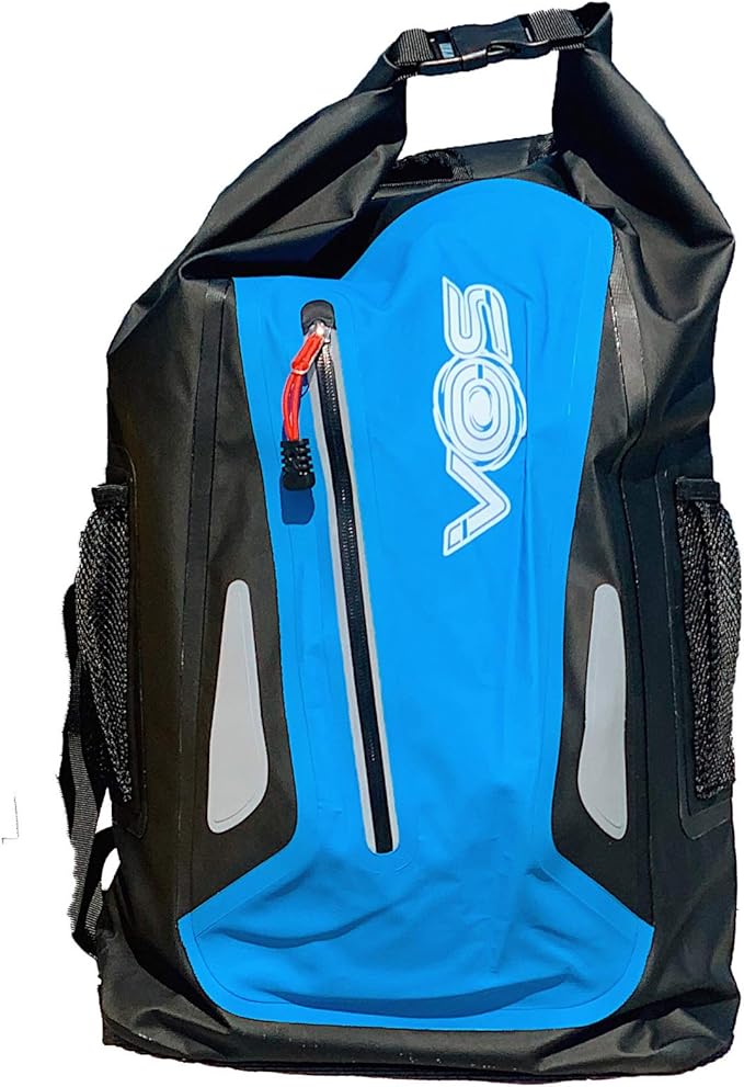 VOS Waterproof Premium Dry Bag | All-purpose Lightweight Dry Storage Backpack for Travel Swimming Boating Kayaking Camping Beach (Blue/Black)