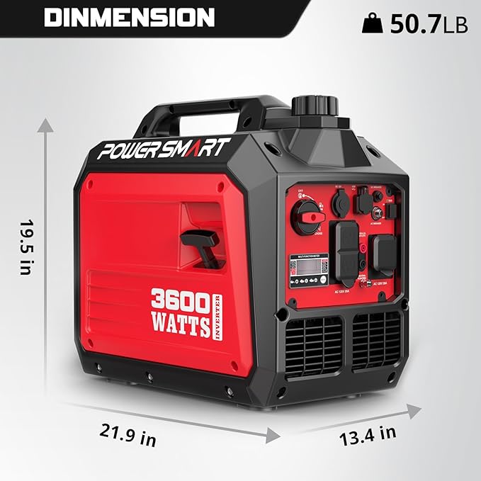 PowerSmart 3600-Watt Portable Inverter Generator with Quiet 30 Amp for RV