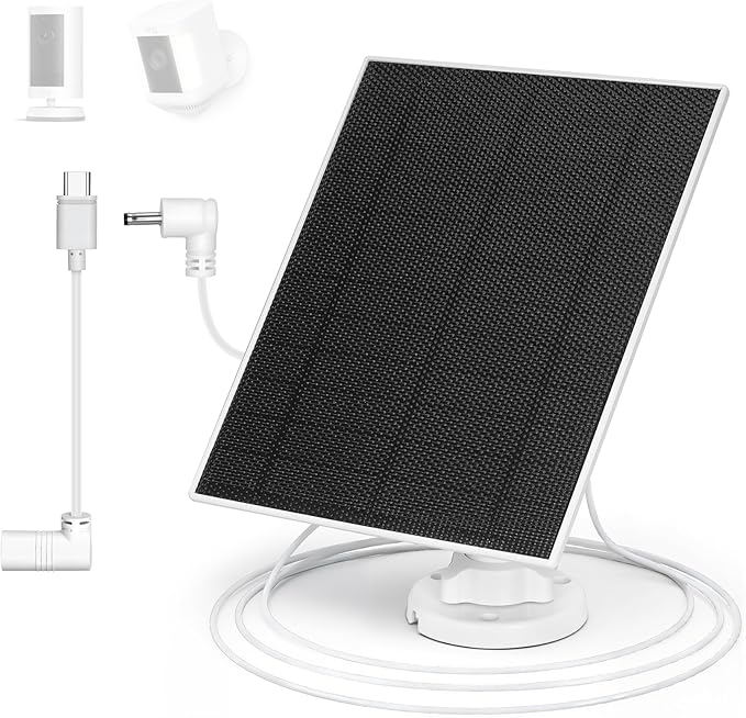 LIYVZ 5W Solar Panel Ring with 8000mAhBattery Ring Spotlight Cam Plus &amp Stick Up Camera Solar Panel for Ring Camera