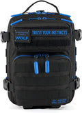 WOLFpak 9L Mini Tactical Backpack (Blue Wolf) | Compact Small Everyday Carry Bag for Gym School Travel | Durable Water-Resistant Daypack with Molle System and Patch Panel