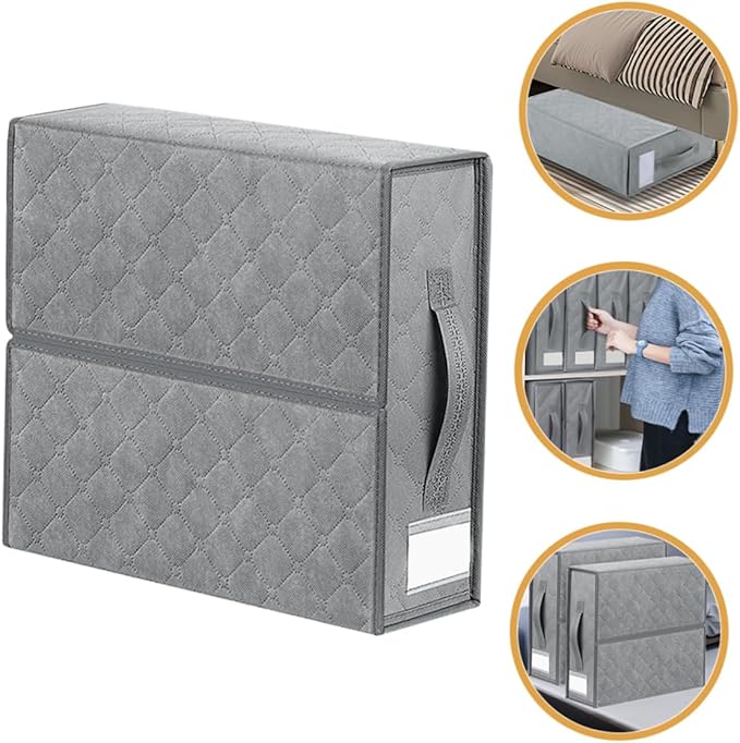 Bedding Organizer Storage Bin Foldable Container for Blankets and Design Elegant Cover for Closets and Dorm Rooms Capacity Storage