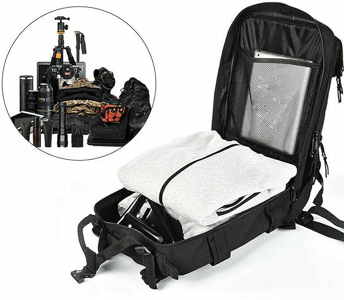 30L Tactical Backpack Waterproof Outdoor Molle Rucksack Camping Bag Large Capacity Thickness Strap Hook-n-Loop(Green)