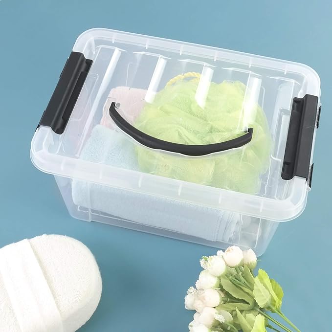 6-pack Clear Storage Boxes Latching Storage Bins with Lids 11.02'' x 7.71'' x 5.7''
