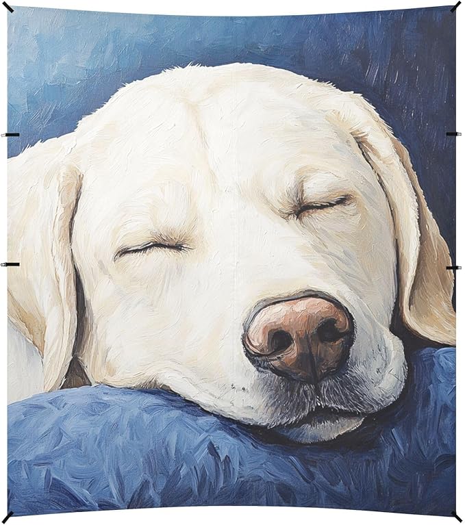 ALAZA Watercolor Labrador Sweet Dreams on Blue Beach Tent Sun Shelter Portable Canopy Sunshade for Outdoor Camping Picnics Backyard Fun 10x9 ft