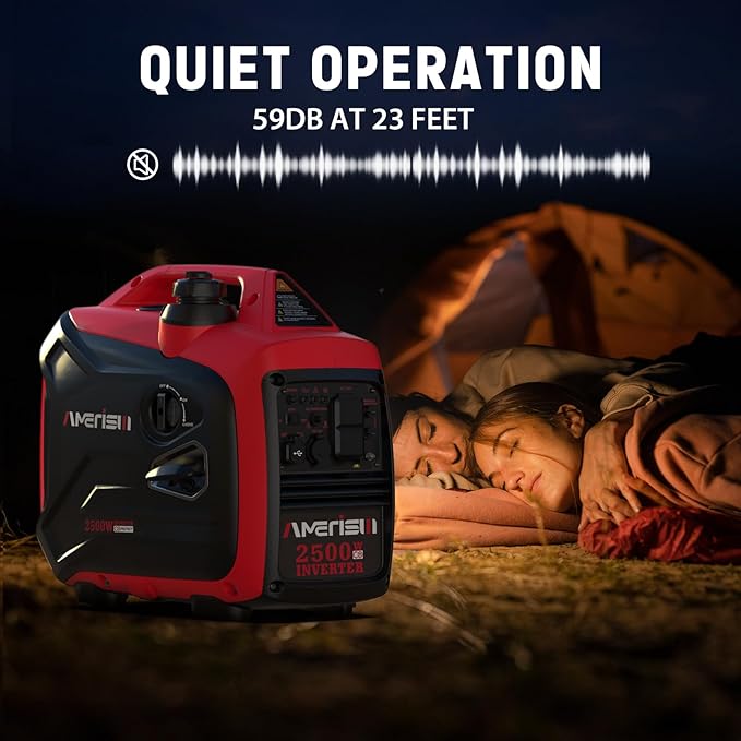 AMERISUN 2500 Watt Portable Inverter Generator with CO Sensor and Quiet Technology for Camping Tailgating (AM5020C)
