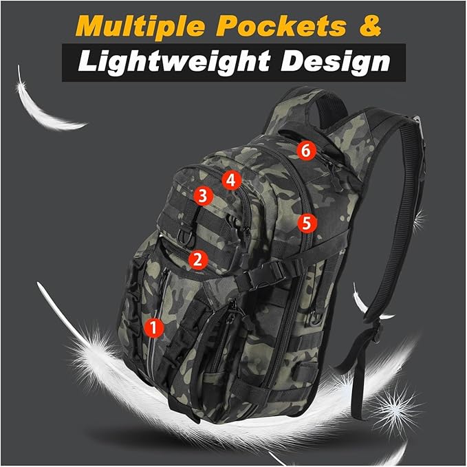 Compatible For Water Proof Fishing Tactical Backpack Outdoo Travel Bag Climbing Hunting Hiking