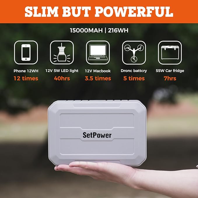 Setpower PG216Wh Portable Power StationMagnetic Power BankOutdoor Generator for SetPower 12V Refrigerator PT35/PT45/PT55/RV45S Home Backup Outdoor Emergency RV Van Hunting