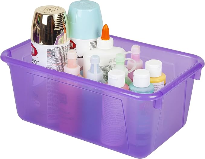 Storex Small Cubby Bins – Plastic Storage Containers for Classroom 12.2 x 7.8 x 5.1 inches Candy Violet 10-Pack (62478A05C)