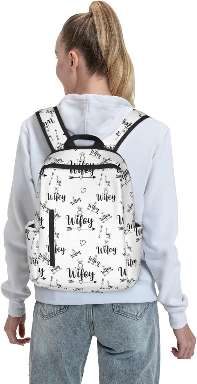 diamond Bride Wifey Gift Backpack Bookbag Outdoor Daypack with Adjustable Shoulder Straps Multipurpose Backpack