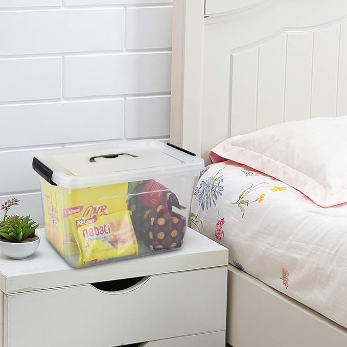 12 Quart Plastic Storage Latch Box Latching Storage Bin with Handle1 Pack