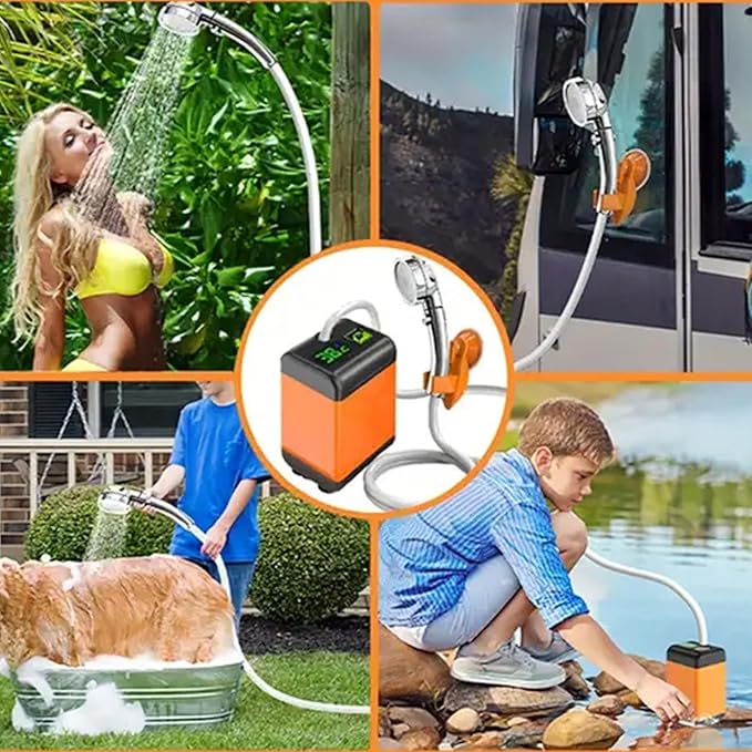 Portable Shower Pump 7800mAh Rechargeable Portable Camp Shower 3 Spray Modes Camping Shower for Outdoor Camping Travel Watering Plants