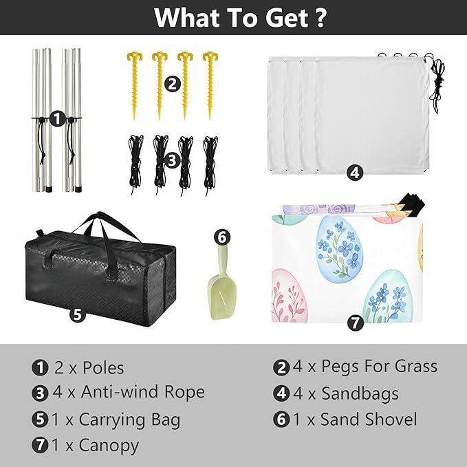 xigua Easter Egg Beach Tent Sun Shelter with Carrying Bag - Silver Coated Oxford Fabric Beach Canopy for Beach Camping Fishing - Includes Windproof Ropes Sandbags &amp Stakes